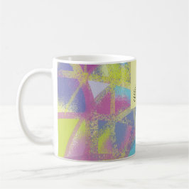 Taza De Café Abstracto azul morado Monograma
