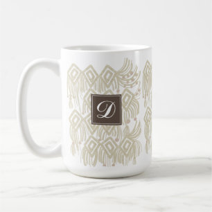 Taza De Café Abstracto Boho Orgánico Macrame Colores Naturales