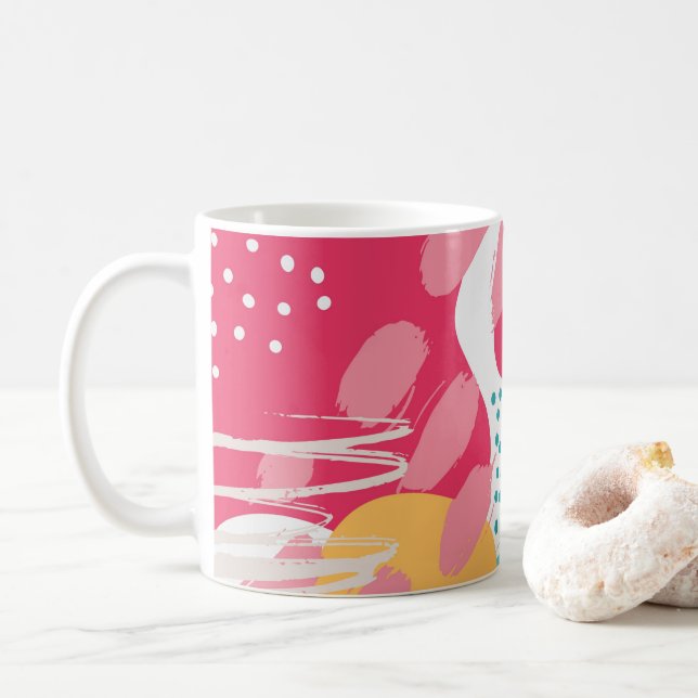 Taza De Café Abstracto Colorido (Con donut)