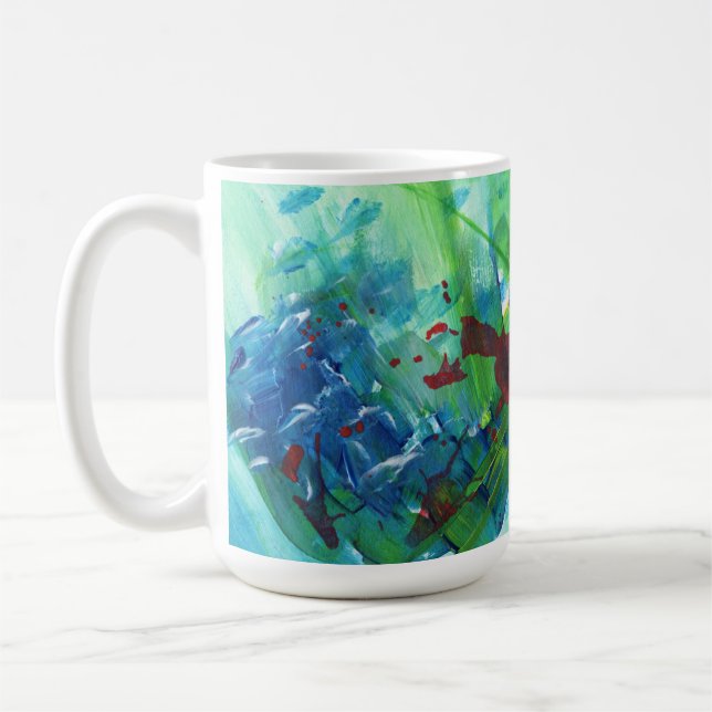 Taza De Café Abstracto colorido Arte Acrílico Café Mug (Izquierda)