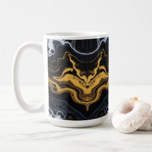 Taza De Café Abstracto de lujo Café Mugs - Negro, Oro y Blanco