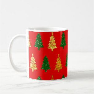 Taza De Café Abstracto de pinos con textura de Relieve metaliza