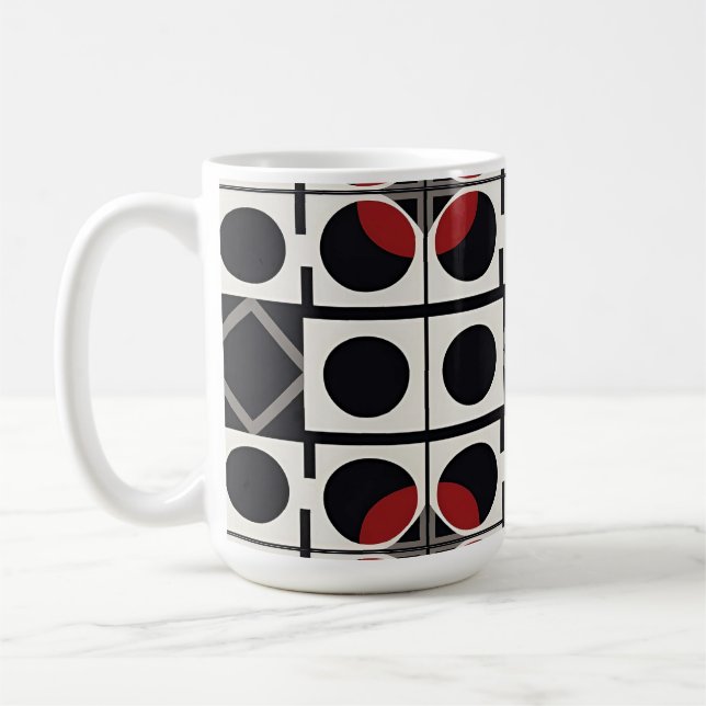 Taza De Café Abstracto Geométrico Moderno Con Círculos (Izquierda)