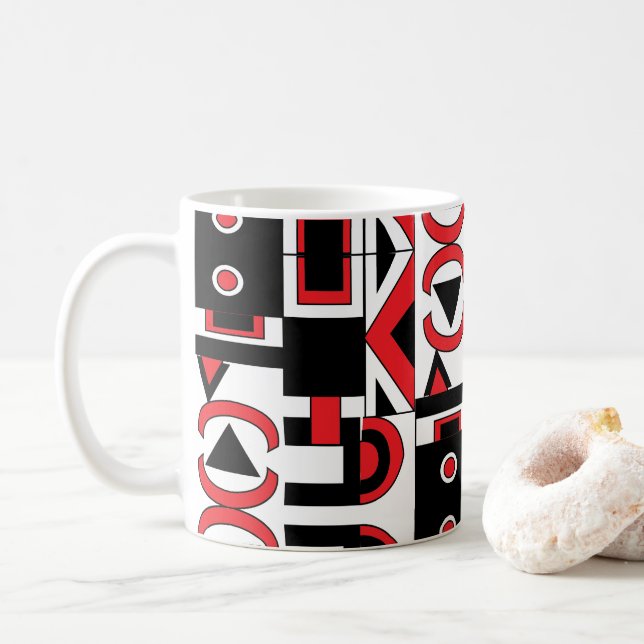 Taza De Café Abstracto Geométrico Moderno Genial (Con donut)