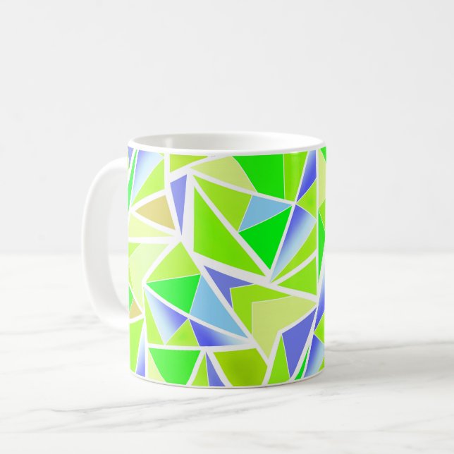 Taza De Café Abstracto, geométrico, poligonal (Anverso izquierdo)