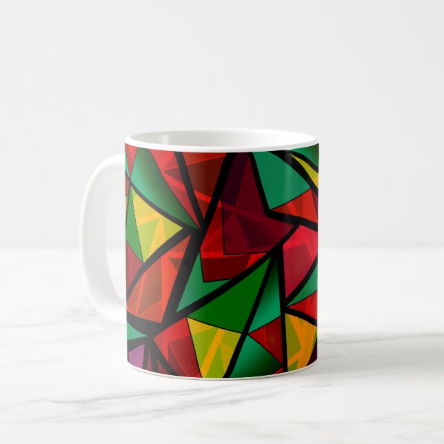 Taza De Café Abstracto, geométrico, poligonal (Anverso izquierdo)