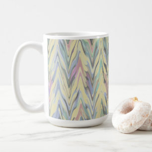 Taza De Café Abstracto Herringbone - amarillo pálido