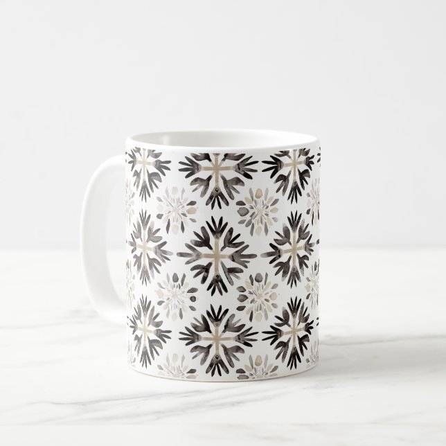 Taza De Café Abstracto Negro Crema (Anverso izquierdo)