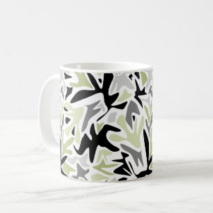 Taza De Café Abstracto, negro y verde, juventud, moderno, creat