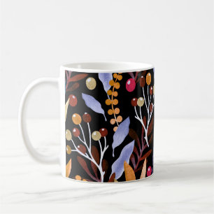 Taza De Café Abstracto Patrón de hierbas de plantas acuáticas