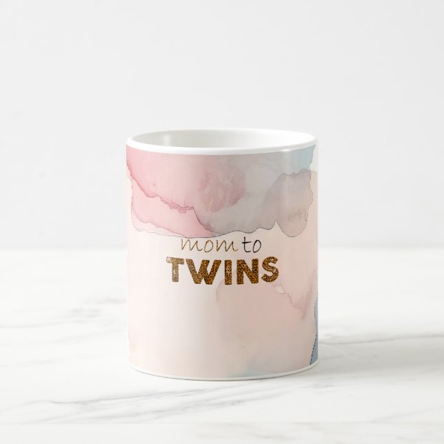 Taza De Café Abstracto rosa de madre a gemela (Centro)