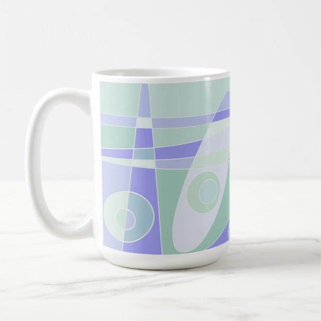 Taza De Café Abstracto Surfing Pastel Verde Púrpura (Izquierda)