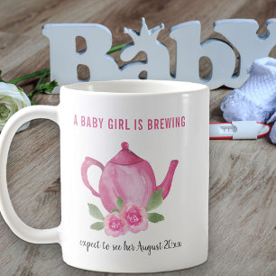 Taza De Café Abuela a ser Tetera Rosa Una niña está en camino