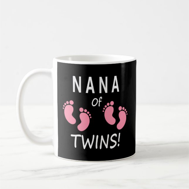 Taza De Café Abuela Abuela Nana De Huellas Gemelas (Izquierda)
