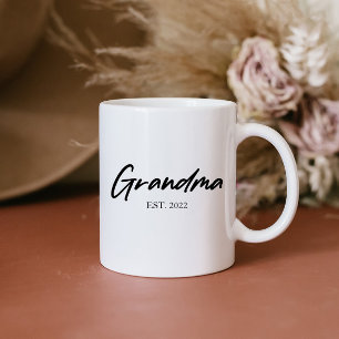 Taza De Café Abuela Abuela Personalizado Año Este Simple Mínimo
