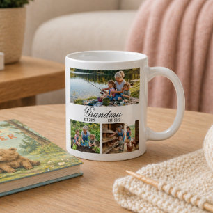 Taza De Café Abuela Año de Establecimiento Elegante Escritura B