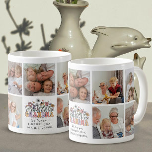 Taza De Café Abuela Bonita Collage Fotográfico de Flores Capric