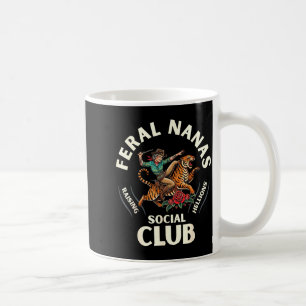 Taza De Café Abuela club social de nanas ferales divertidas 