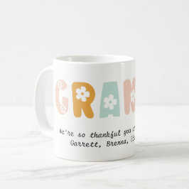 Taza De Café Abuela de la abuela Colores de pasteles florales p