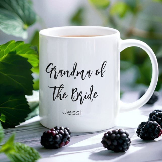 Taza De Café Abuela de la novia Boda blanco negro (Subido por el creador)