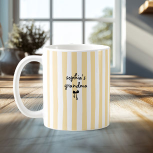 Taza De Café Abuela de nuevo bebé nombre personalizado rayas am