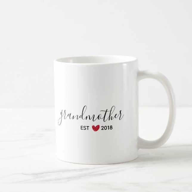 Taza De Café Abuela del corazón rojo estableció café durante el (Derecha)
