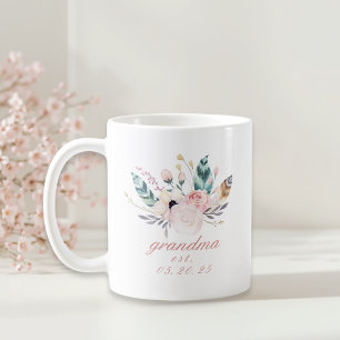 Taza De Café Abuela del Día de la Madre Floral de Boho