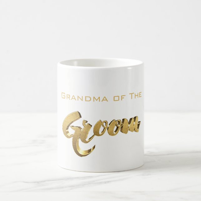 Taza De Café Abuela del Groom Elegant Typography Gold Textos (Centro)