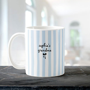 Taza De Café Abuela del Nuevo Bebé Nombre Personalizado Rayas A