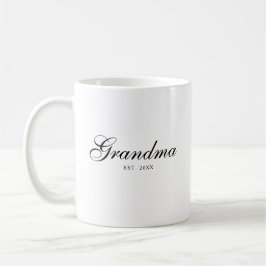 Taza De Café Abuela Elegante Letra Establecida