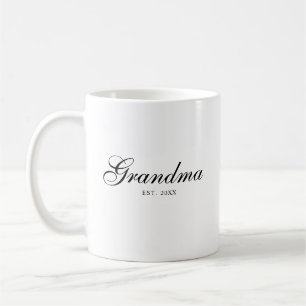 Taza De Café Abuela Elegante Letra Establecida
