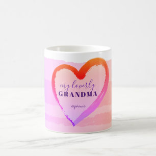 TAZA DE CAFÉ ABUELA ENCANTADORA CORAZÓN ROSA ORO