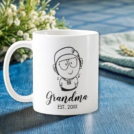Taza De Café Abuela esbozada a mano