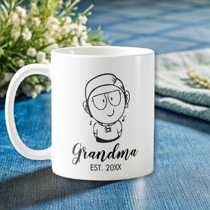 Taza De Café Abuela esbozada a mano