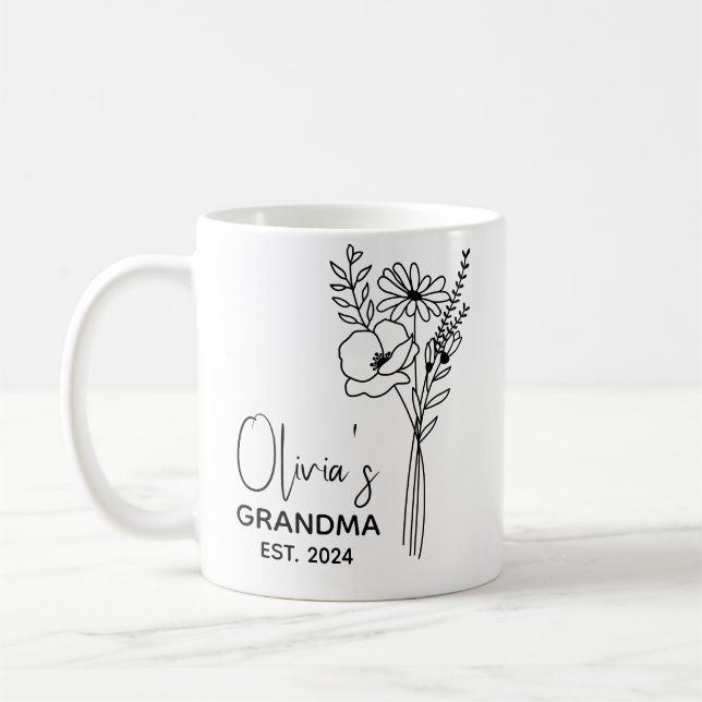 Taza De Café Abuela EST. 2024, nueva abuela (Izquierda)