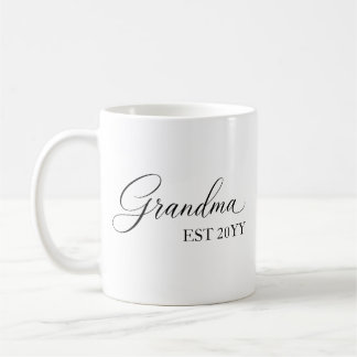 Taza De Café Abuela Establecida [Año] – Personalizado 