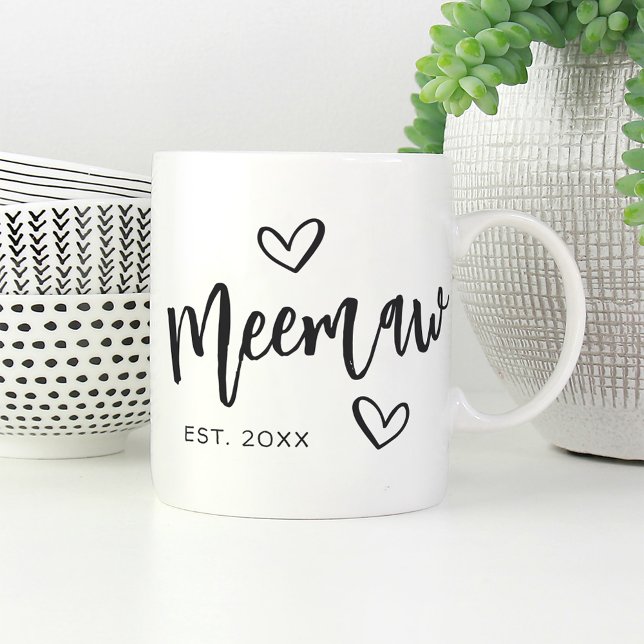 Taza De Café Abuela establecida en el año Meemaw (Subido por el creador)