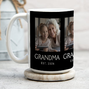 Taza De Café Abuela Establecida Tipografía Negra 3 Foto