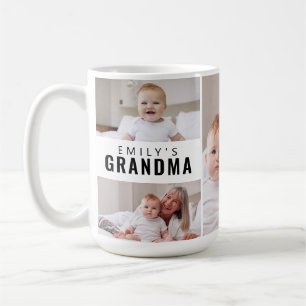 Taza De Café Abuela Estableció Collage De 5 Fotos En Blanco Y N