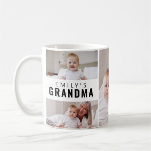 Taza De Café Abuela Estableció Collage de 5 Fotos en Blanco y N