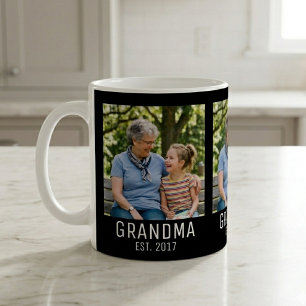 Taza De Café Abuela Estableció Escritura Negra 3 Foto
