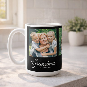 Taza De Café Abuela Estableció Escritura Negra 3 Foto