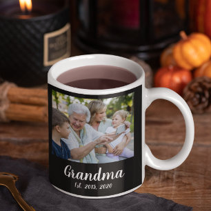 Taza De Café Abuela Estableció Escritura Negra 3 Foto