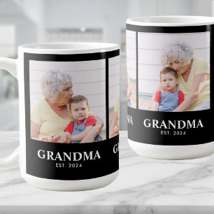 Taza De Café Abuela Estableció Negrita Negra 3 Foto Café