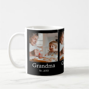 Taza De Café Abuela Estableció Regalo de Foto Negro 3