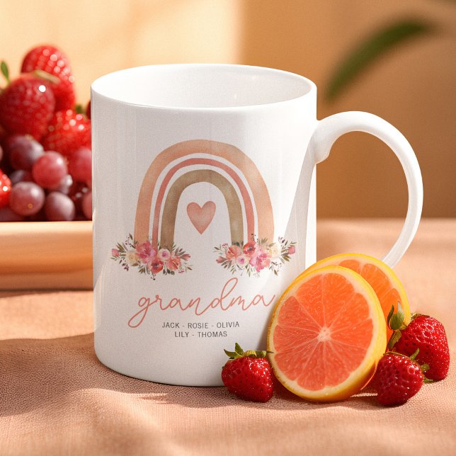 Taza De Café Abuela floral arcoiris boho (Subido por el creador)