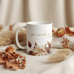 Taza De Café Abuela Floral de Terracota Bohemita de TALIA Este.