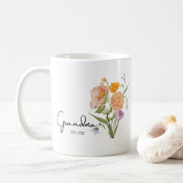 Taza De Café Abuela Floral Est 2026, Regalos de Anuncio de Bebé