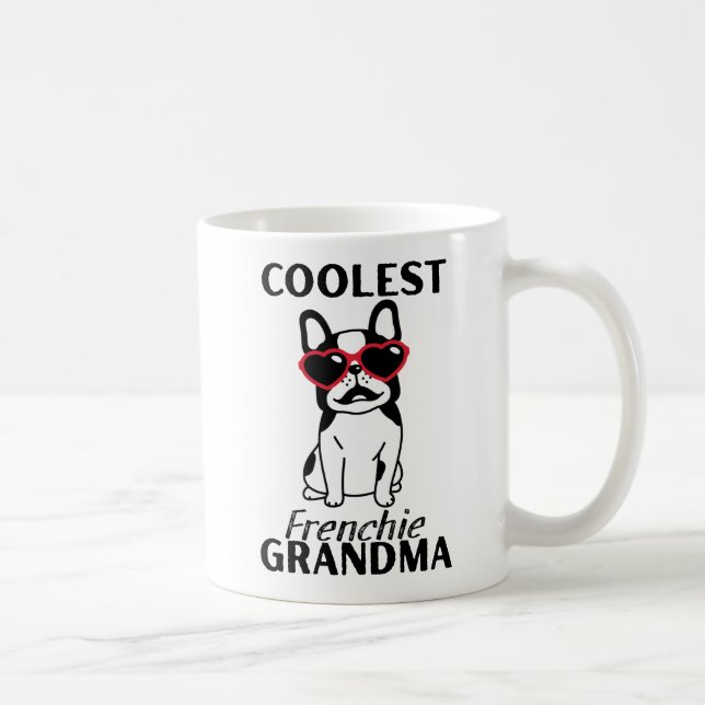 Taza De Café Abuela francesa más fría, divertida Bulldog france (Derecha)