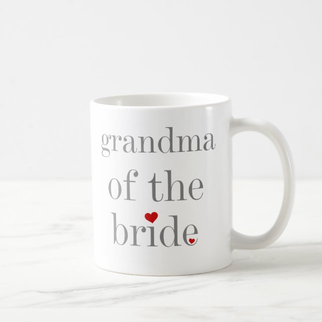 Taza De Café Abuela gris del texto de la novia (Derecha)